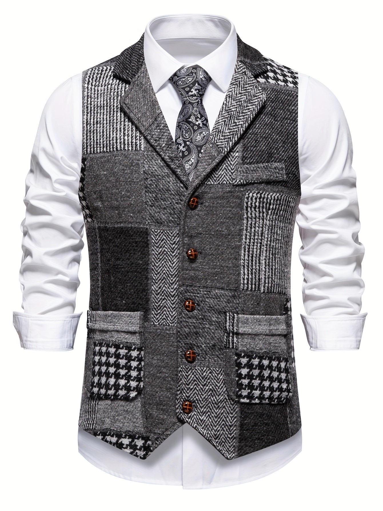 FORMAL TWEED VEST FOR MEN