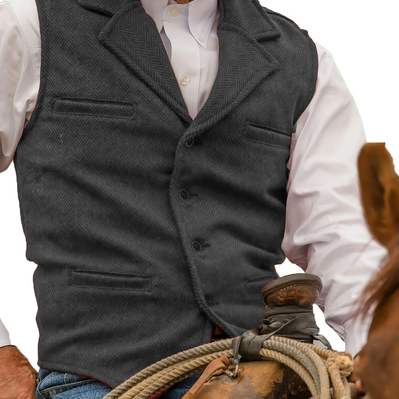 VINTAGE WOOL BLEND VEST FOR MEN