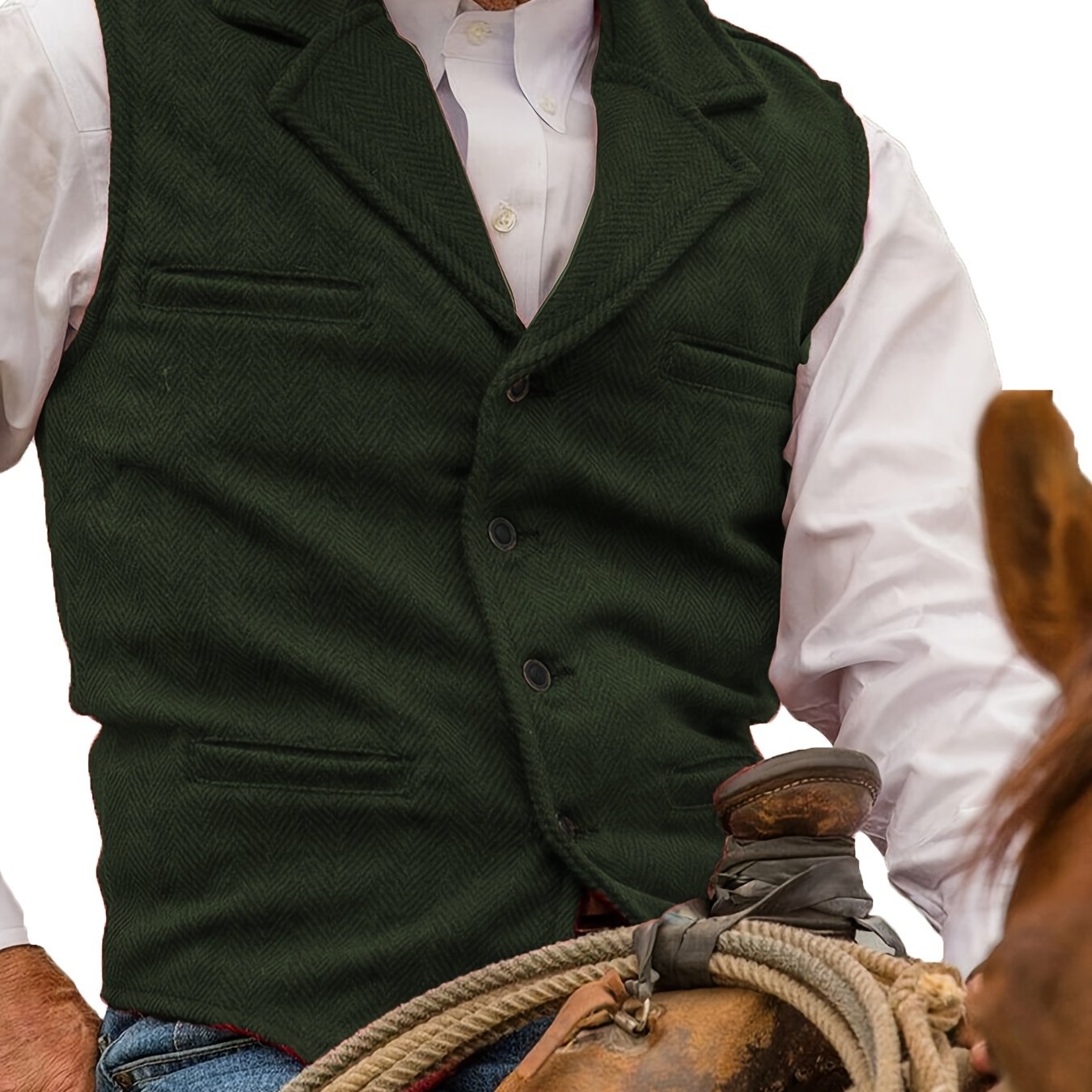VINTAGE WOOL BLEND VEST FOR MEN