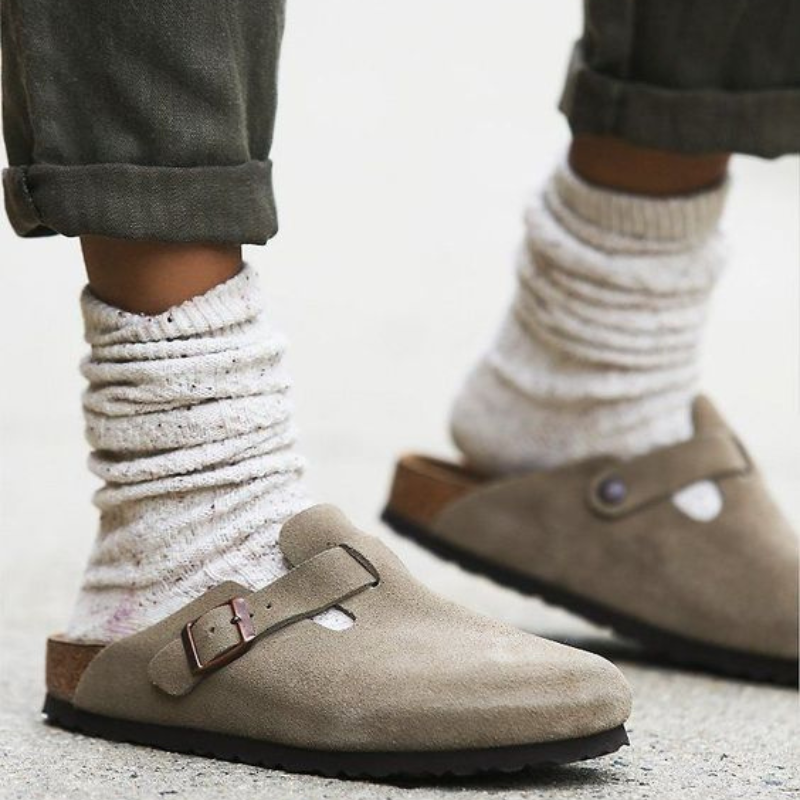 LEATHER FOOTBED SANDALS FOR MEN