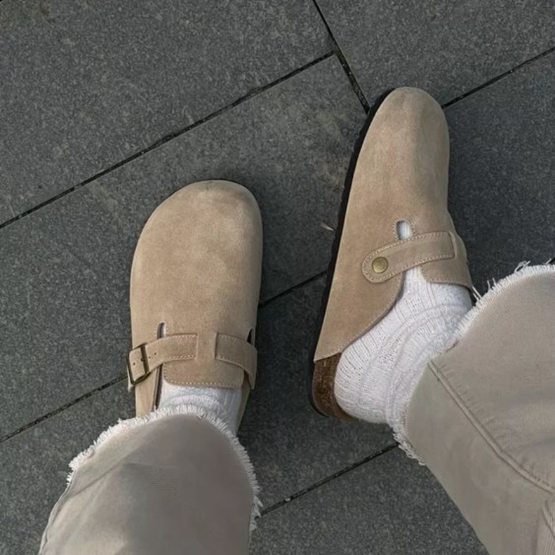 LEATHER FOOTBED SANDALS FOR MEN