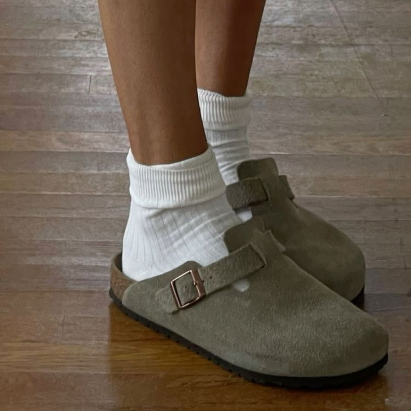 LEATHER FOOTBED SANDALS FOR MEN