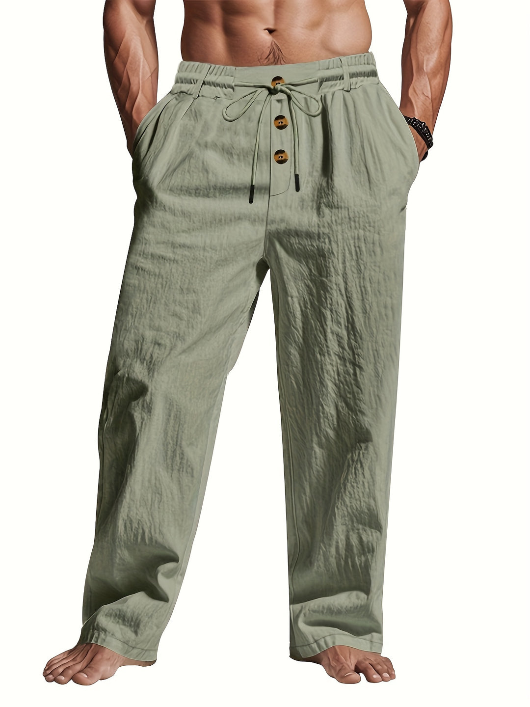 LOOSE FIT LINEN PANTS FOR MEN