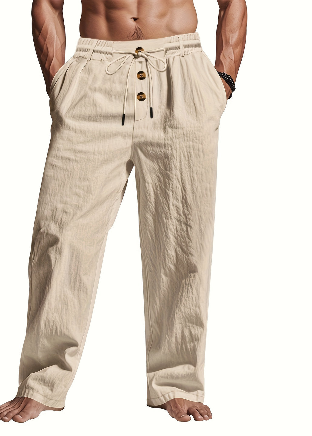 LOOSE FIT LINEN PANTS FOR MEN