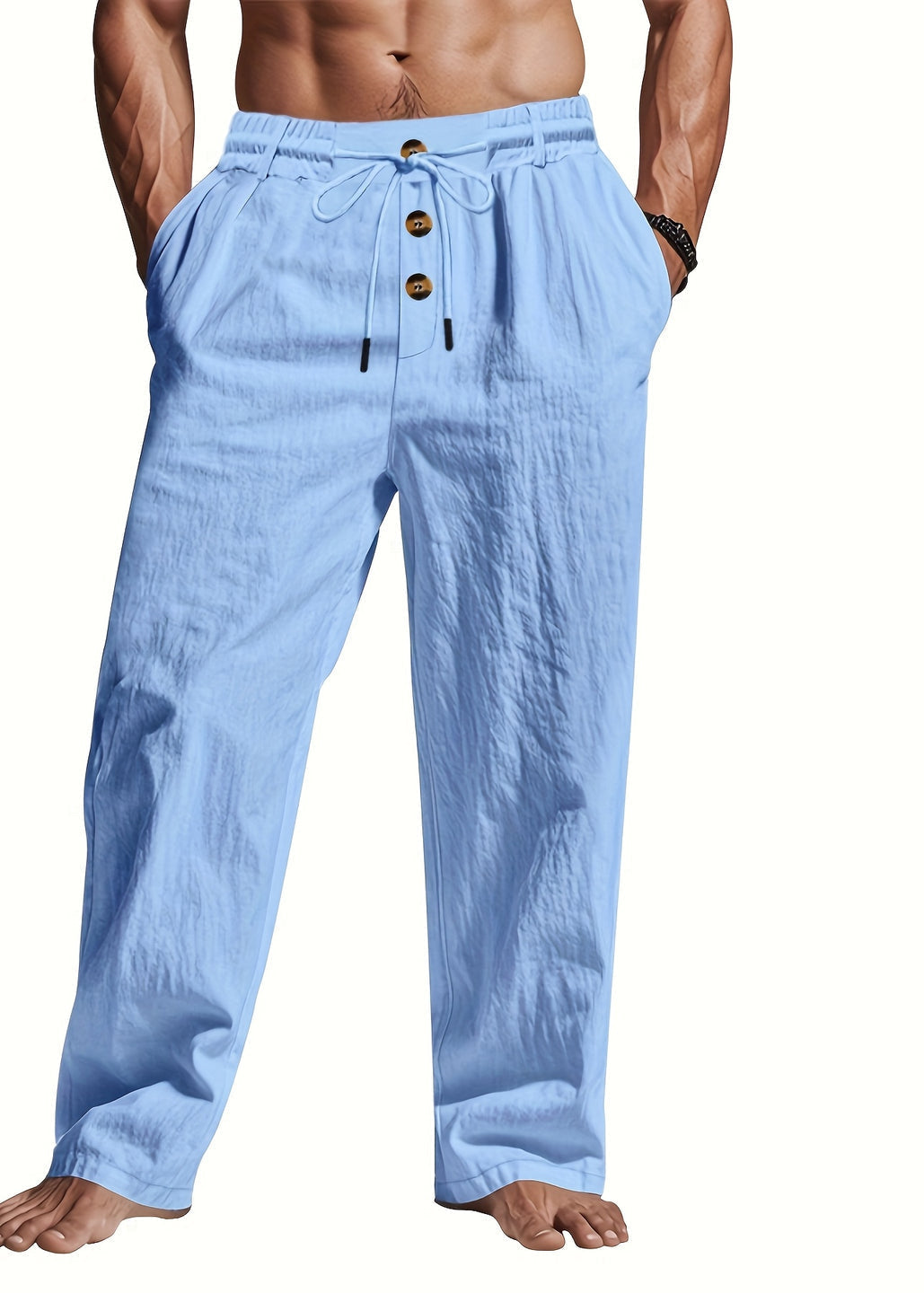 LOOSE FIT LINEN PANTS FOR MEN