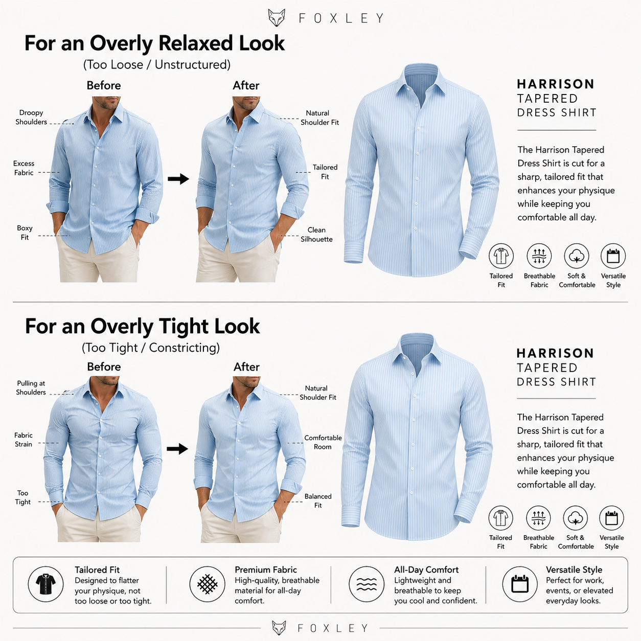 STRIPED POPLIN SHIRT FOR MEN