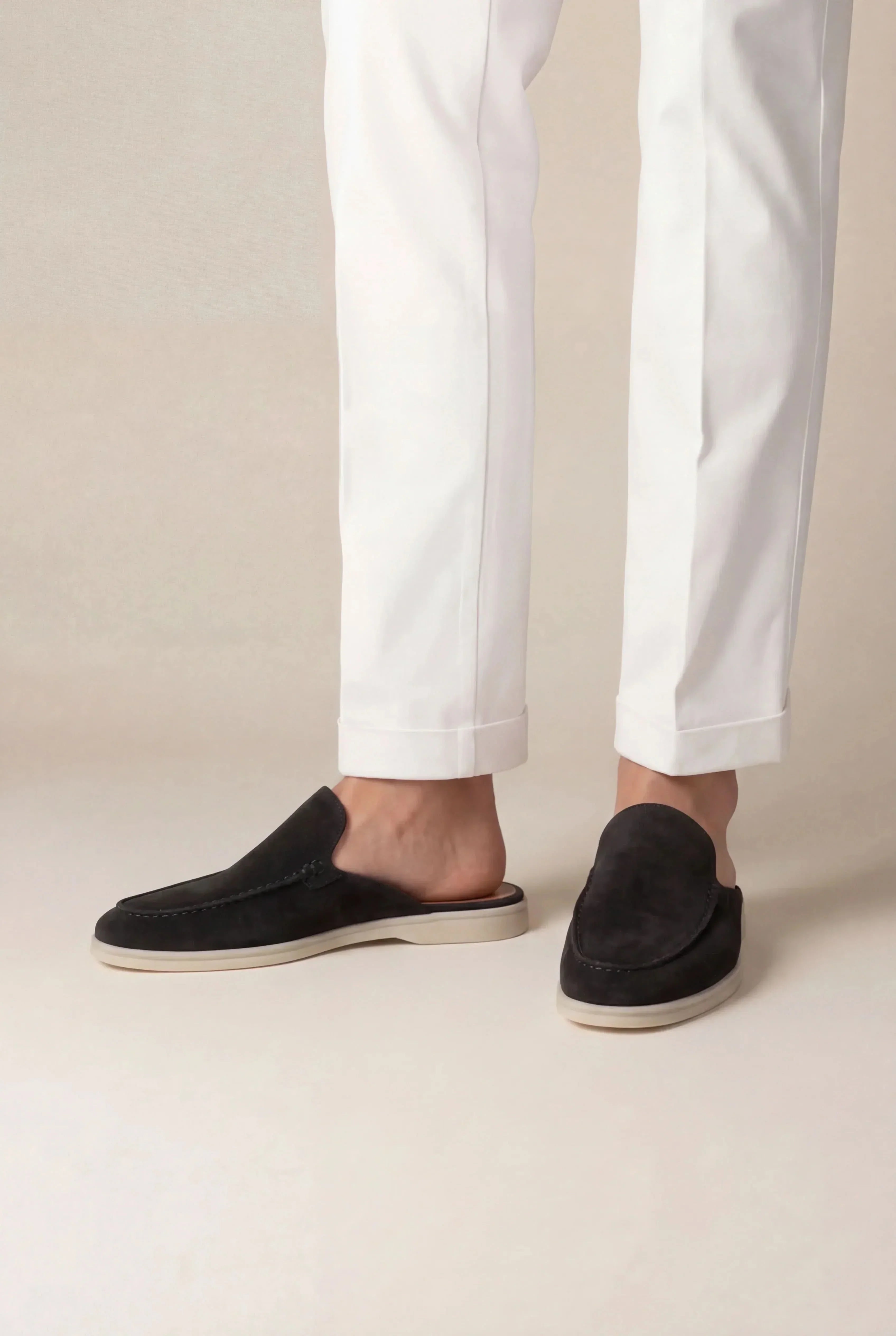 CALFSKIN SUEDE MULES FOR MEN