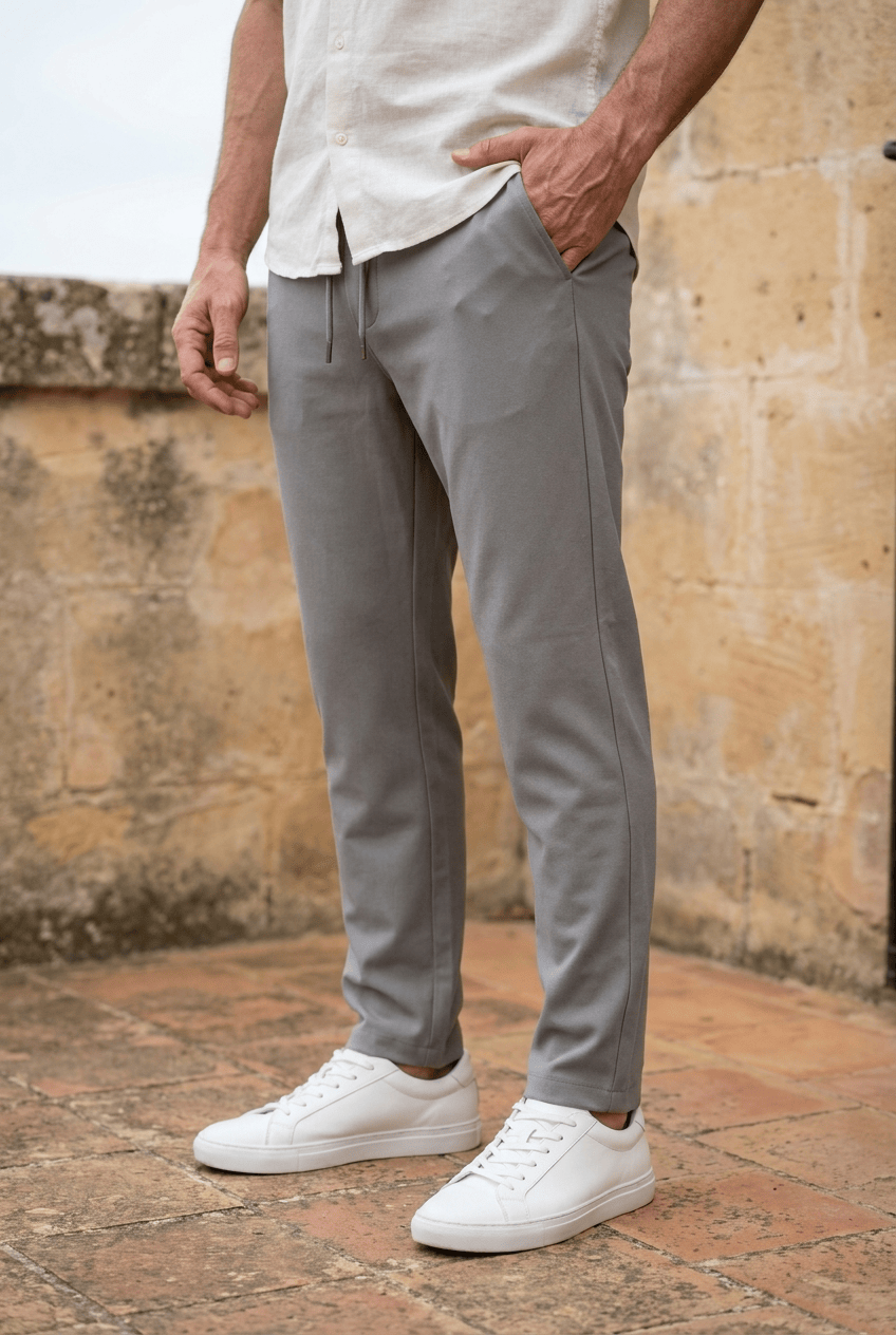 STRETCH TAPERED TROUSERS FOR MEN