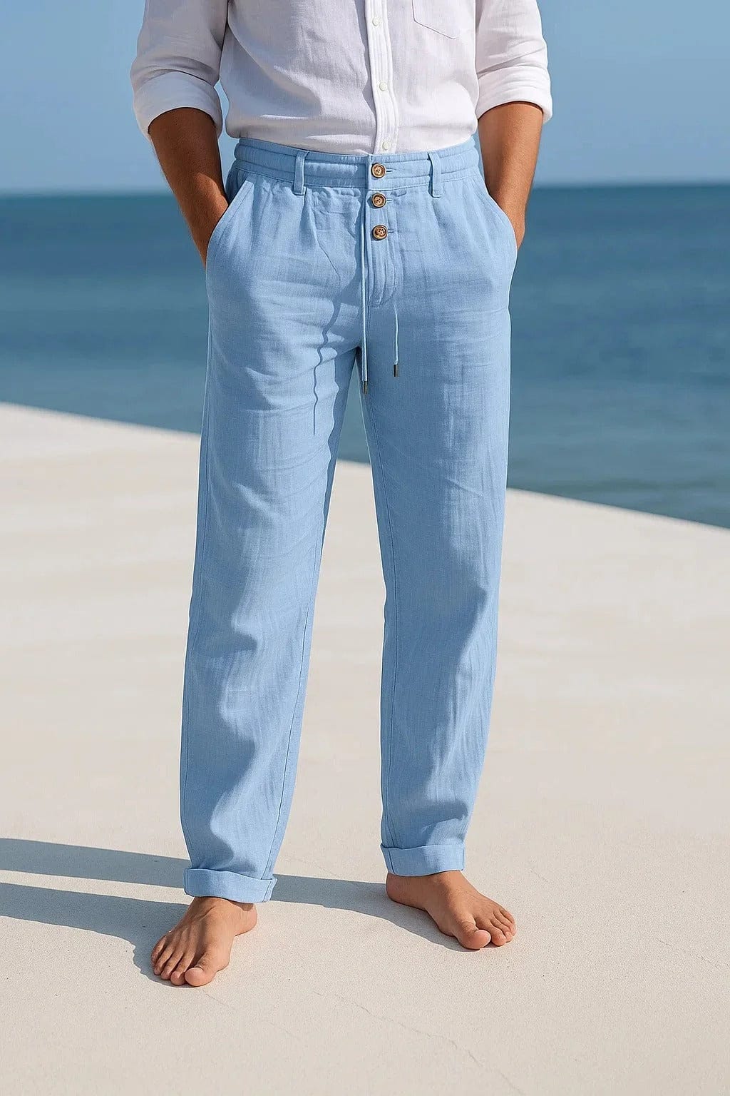 BREATHABLE LINEN TROUSERS FOR MEN