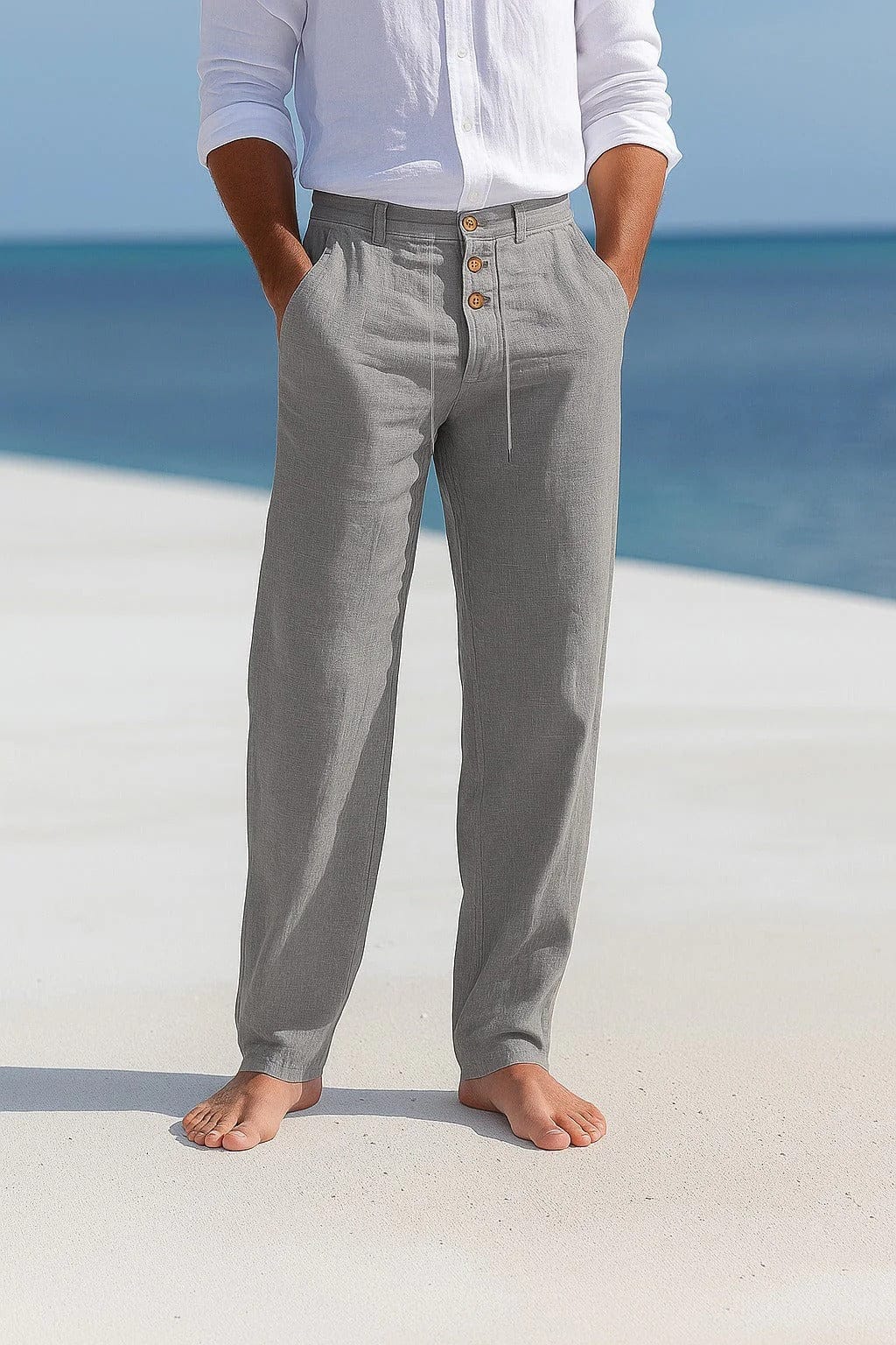BREATHABLE LINEN TROUSERS FOR MEN