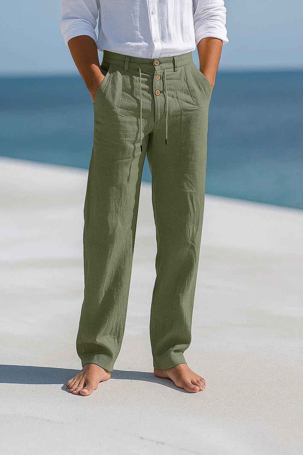 BREATHABLE LINEN TROUSERS FOR MEN