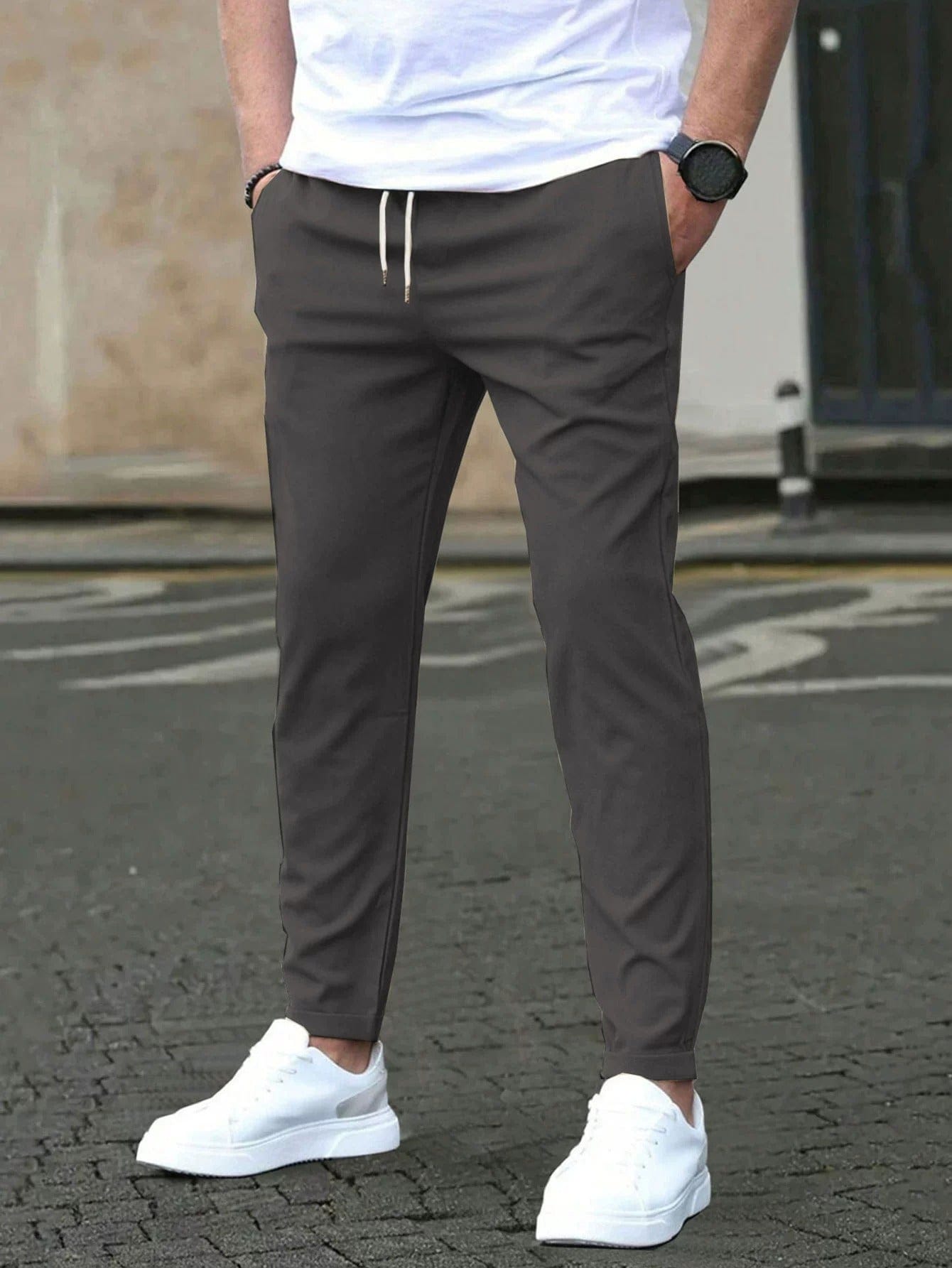 STRETCH TAPERED TROUSERS FOR MEN