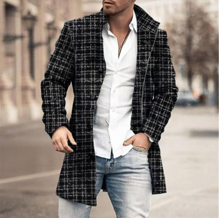 BUTTON TRENCH COAT FOR MEN