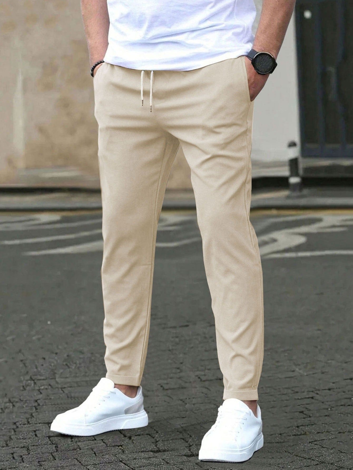 STRETCH TAPERED TROUSERS FOR MEN