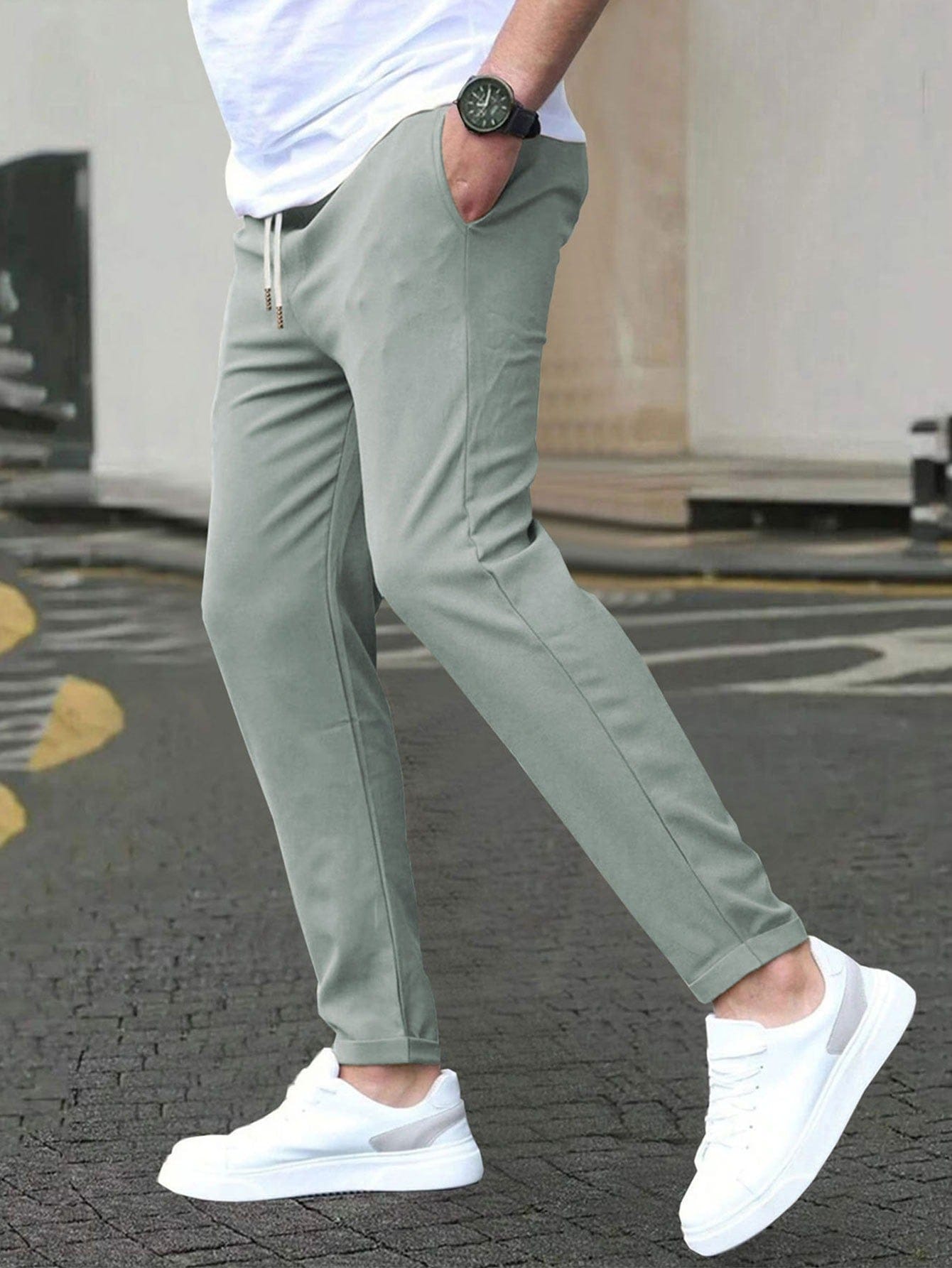 STRETCH TAPERED TROUSERS FOR MEN