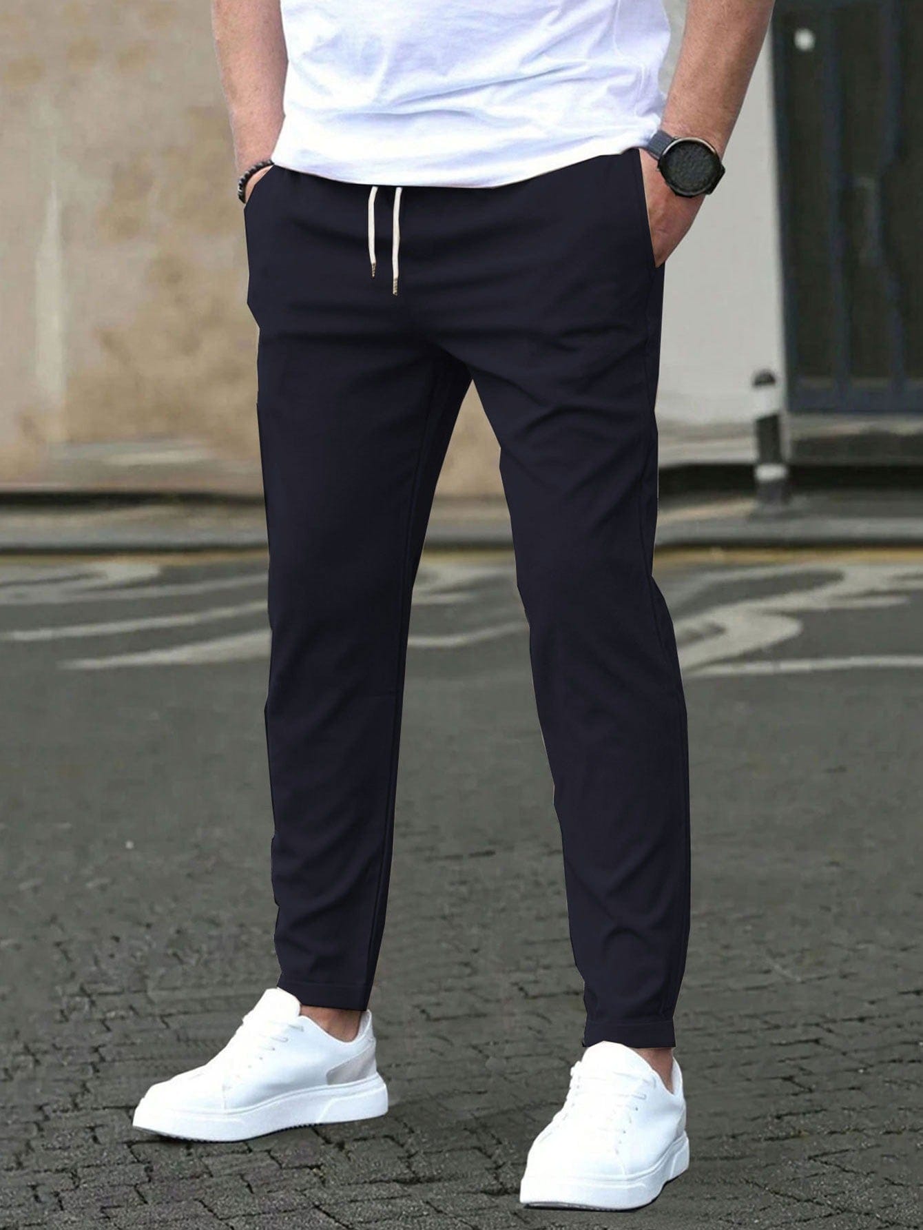 STRETCH TAPERED TROUSERS FOR MEN