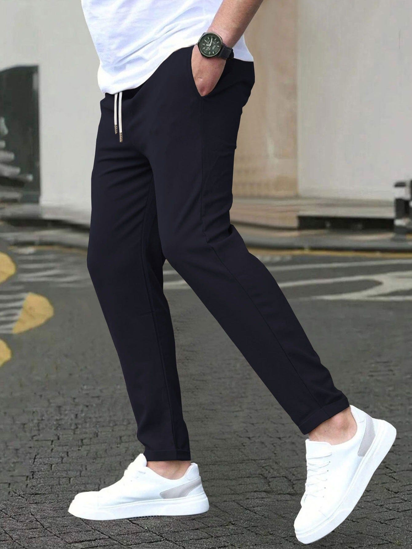 STRETCH TAPERED TROUSERS FOR MEN