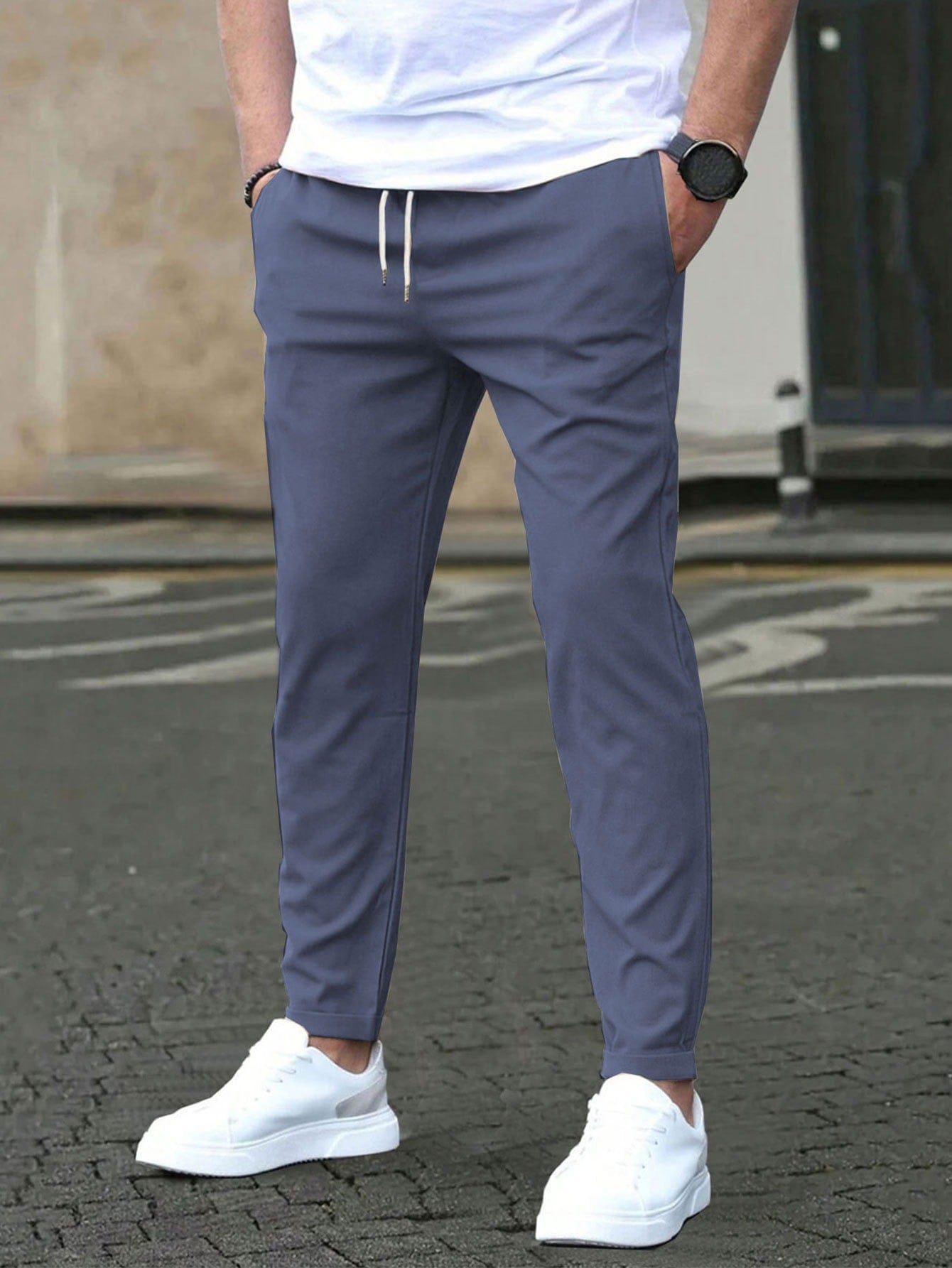 STRETCH TAPERED TROUSERS FOR MEN