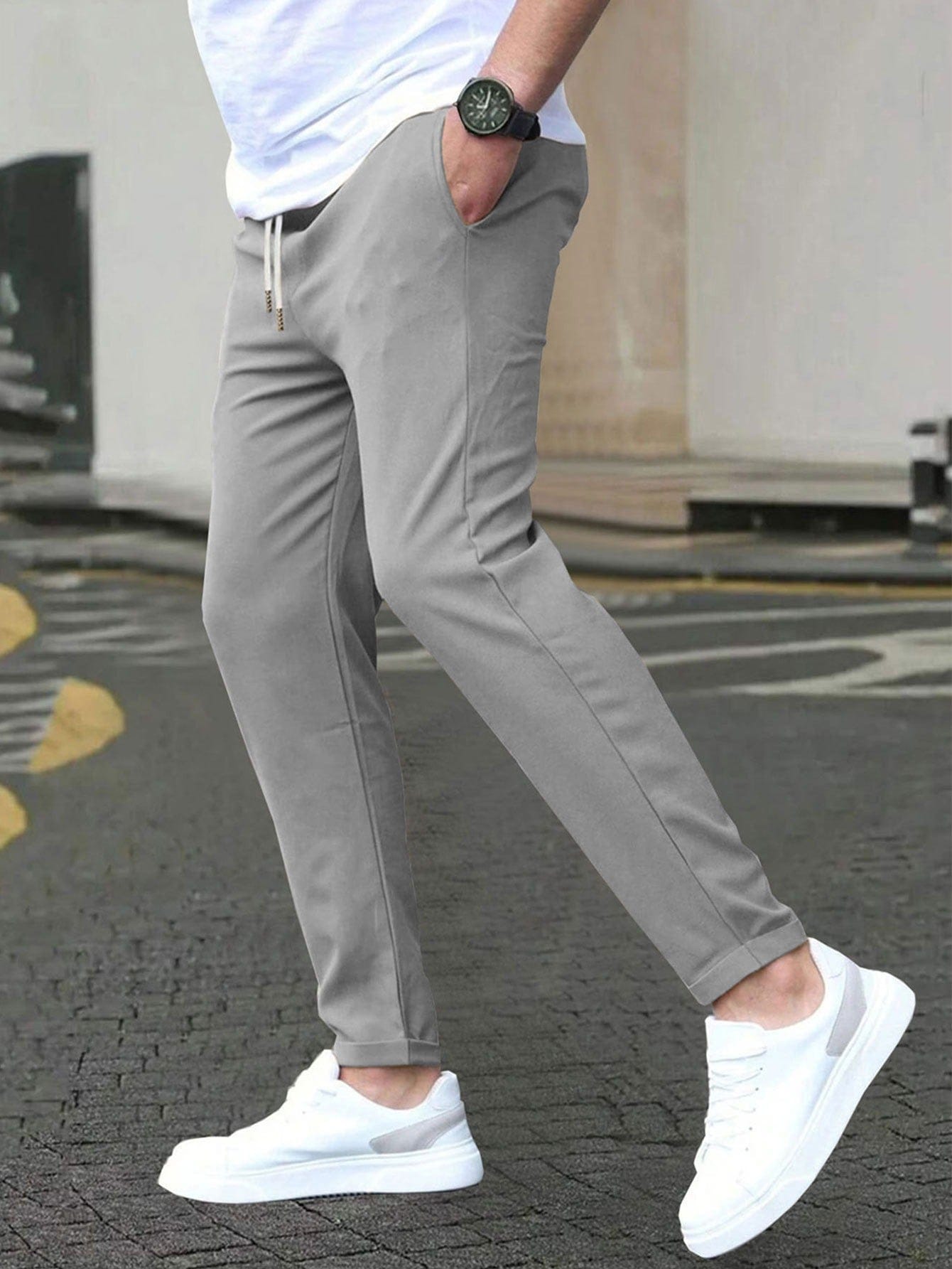 STRETCH TAPERED TROUSERS FOR MEN