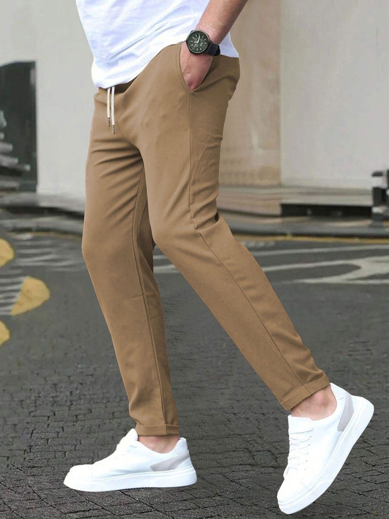 STRETCH TAPERED TROUSERS FOR MEN