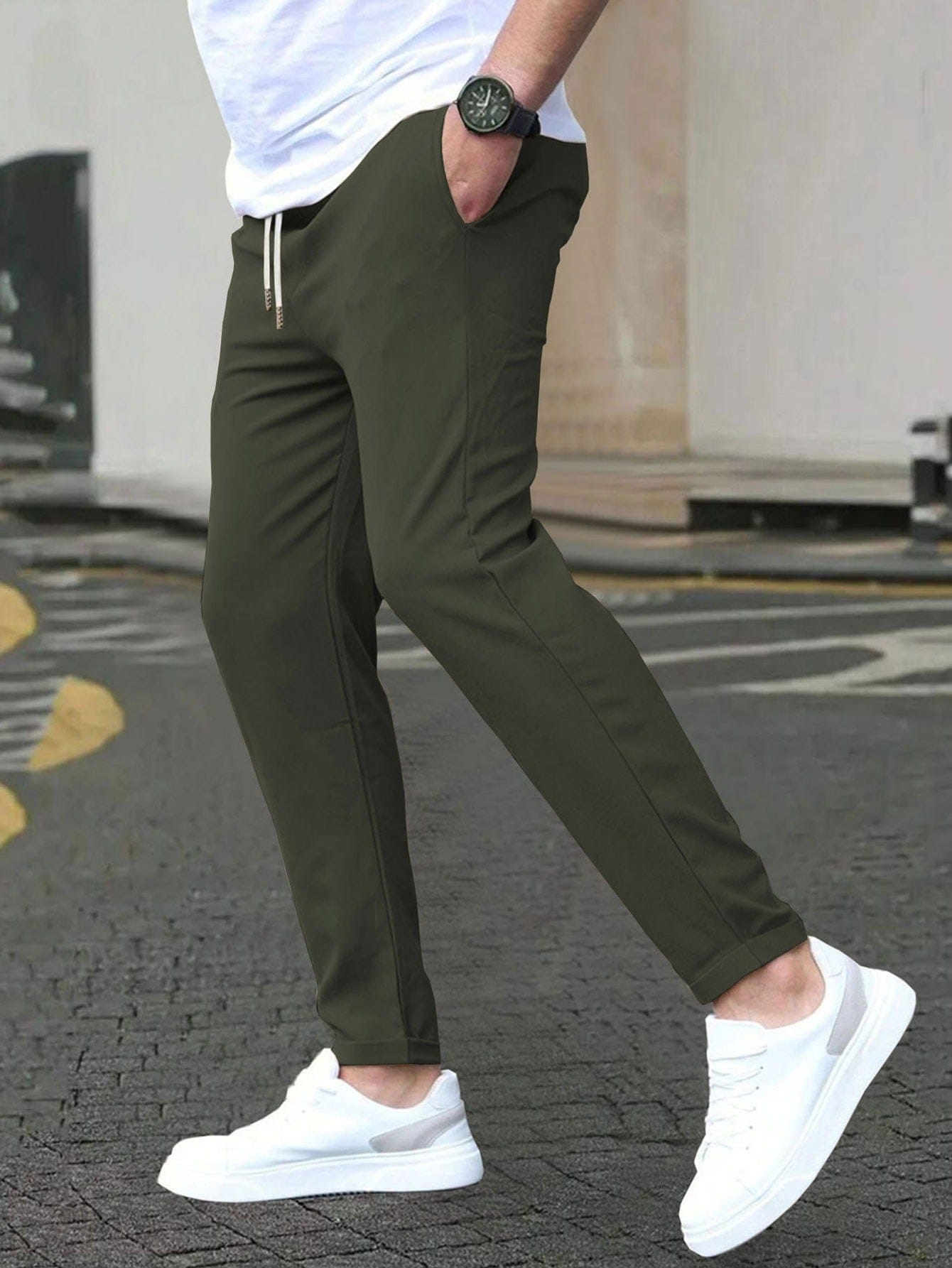 STRETCH TAPERED TROUSERS FOR MEN