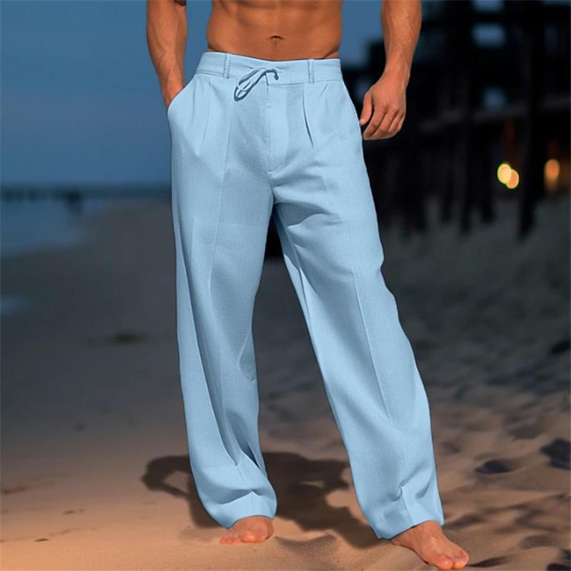 SLIM LINEN TROUSERS FOR MEN