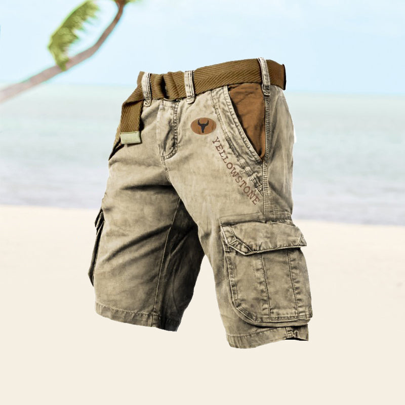 SLIM CARGO SHORTS FOR MEN