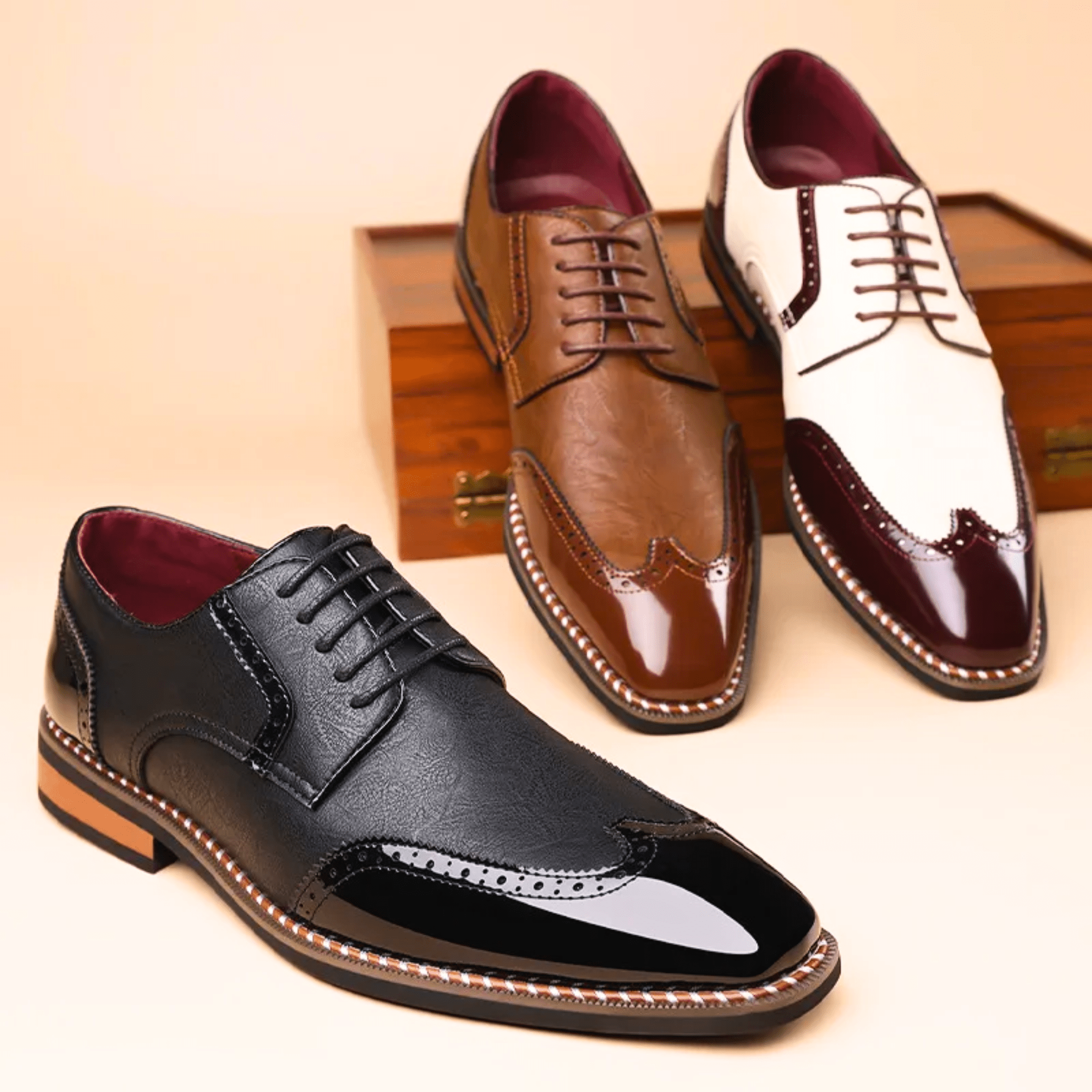 BICOLORED SHOES FOR MEN