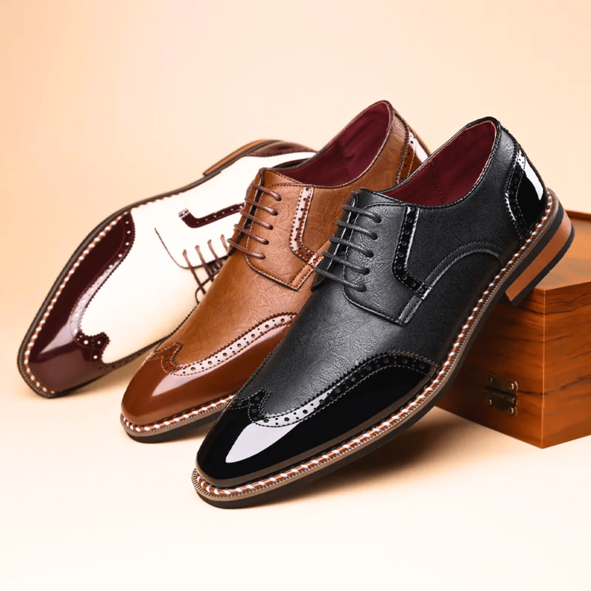 TWO TONE OXFORD SHOES FOR MEN