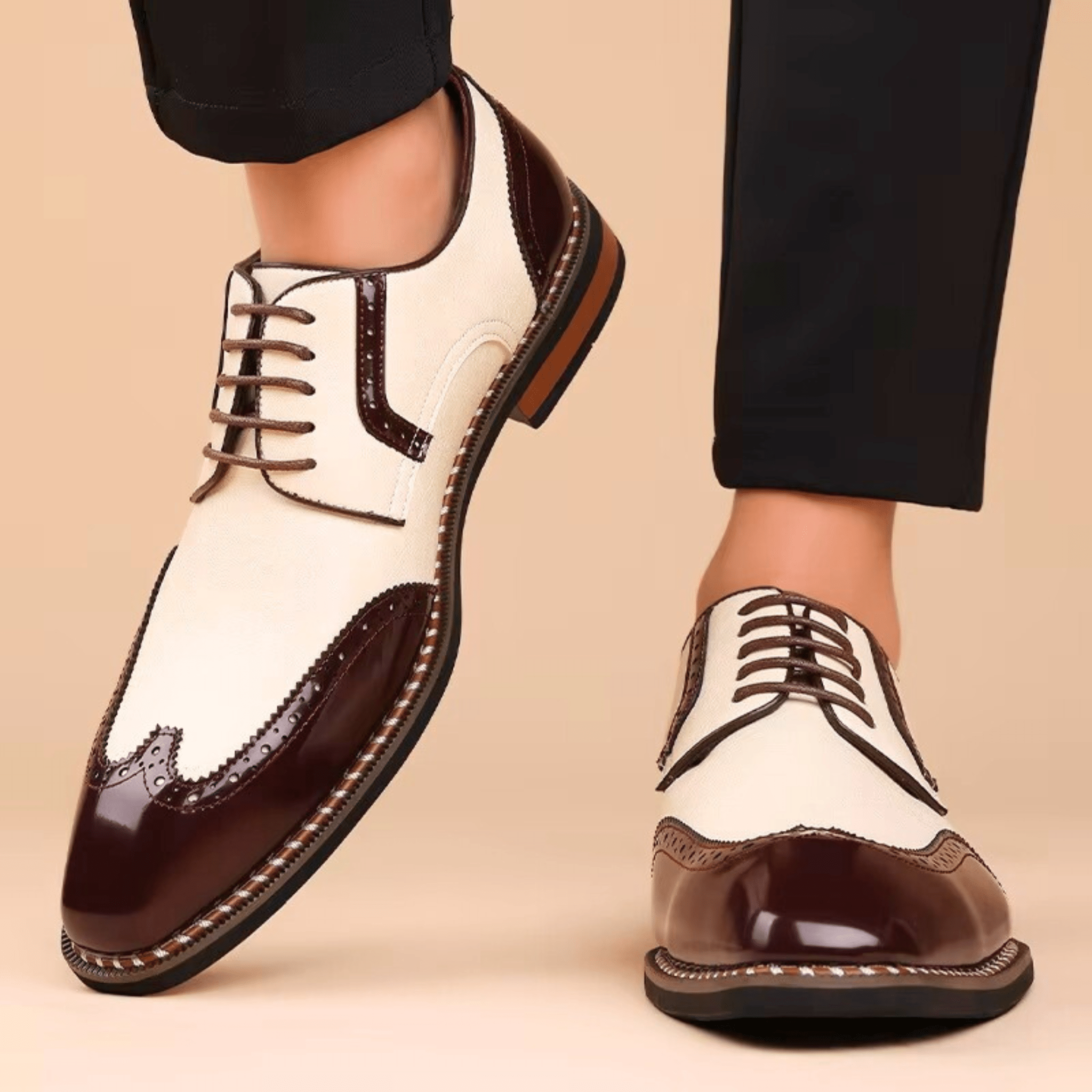 TWO TONE OXFORD SHOES FOR MEN