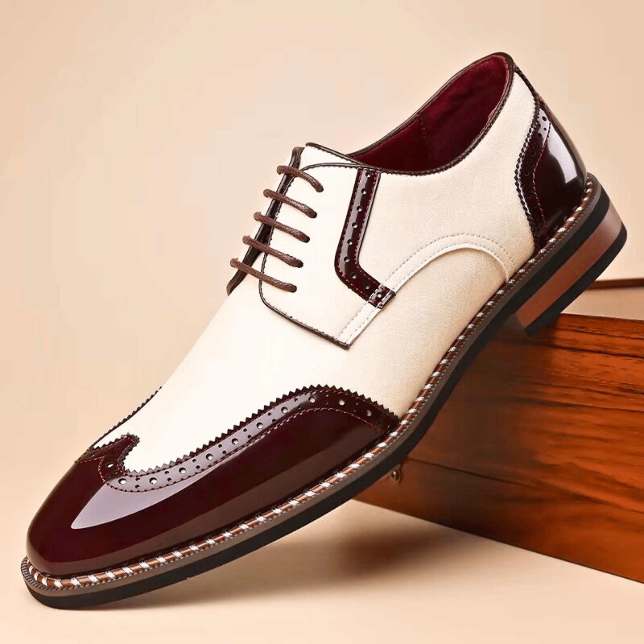 TWO TONE OXFORD SHOES FOR MEN